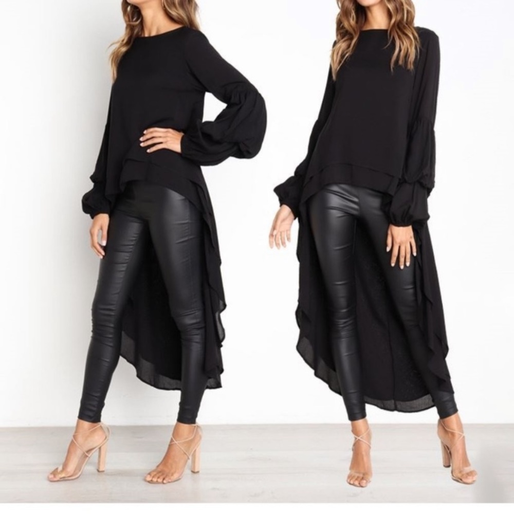 BLACK Dip Hem Blouse 👀 - A Fashionista Look